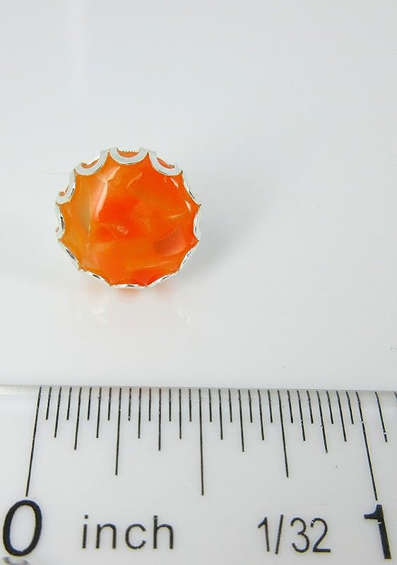 Summerfield Collection Stainless Steel Faux Shell Stud Earrings 12mm (Orange)