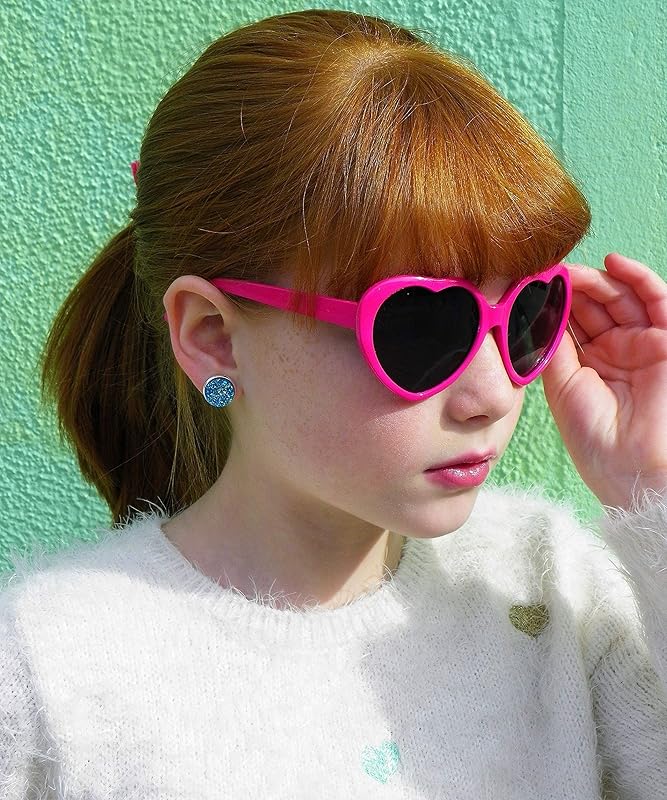 Summerfield Collection Trio Silver-tone Stud Earrings Green AB Blue Faux Druzy Stone Mermaid Scale Set 12mm