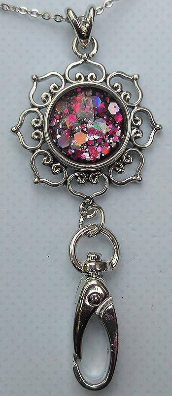 Summerfield Collection Cat Lover - Womens Lanyard Chain - Hearts Pendant w/Clip for IDs, Badges, Keys - Comes w/ 3 Snap Charms