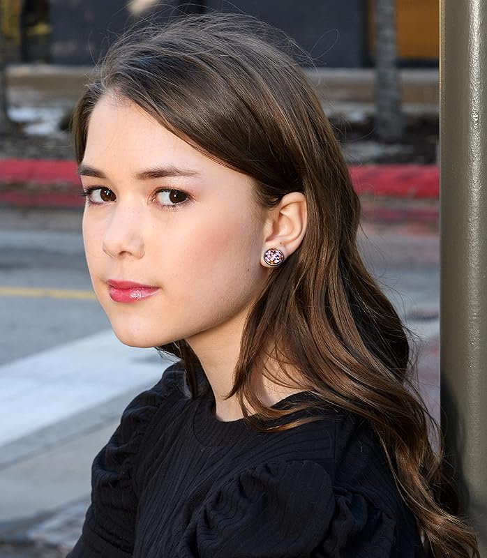 Summerfield Collection Stainless Steel Halloween Glitter Resin Stud Earrings 12mm Purple Orange Black