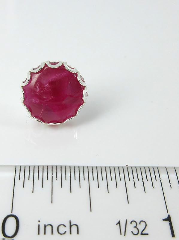 Summerfield Collection Stainless Steel Faux Shell Stud Earrings 12mm (Magenta)