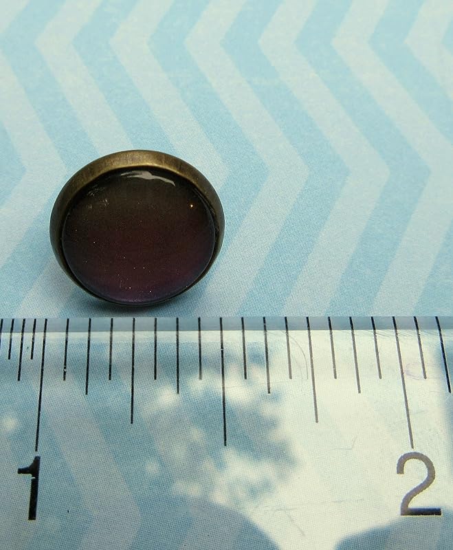 Summerfield Collection Antiqued Gold-tone Metallic Deep Purple Color Shifting Glass Stud Earrings Hand-painted 12mm