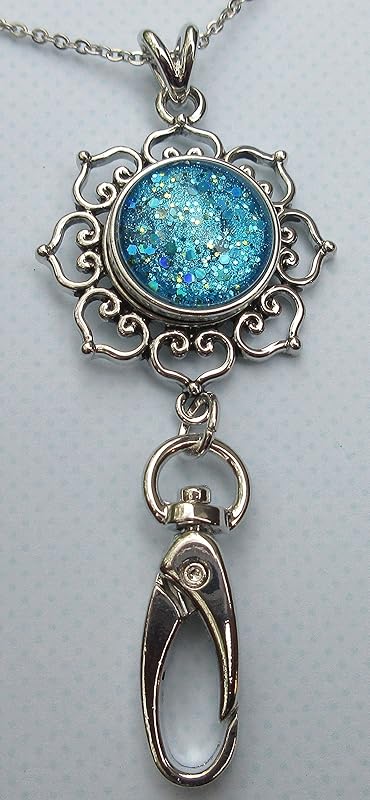 Summerfield Collection Beach Theme - Womens Lanyard Chain - Hearts Pendant w/Clip for IDs, Badges, Keys - Comes w/ 3 Snap Charms