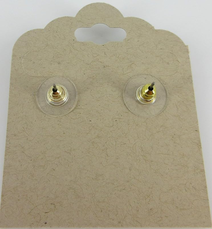 Summerfield Collection Antiqued Gold-tone Faceted Resin Leaf Foil Stud Earrings 12mm (Black)