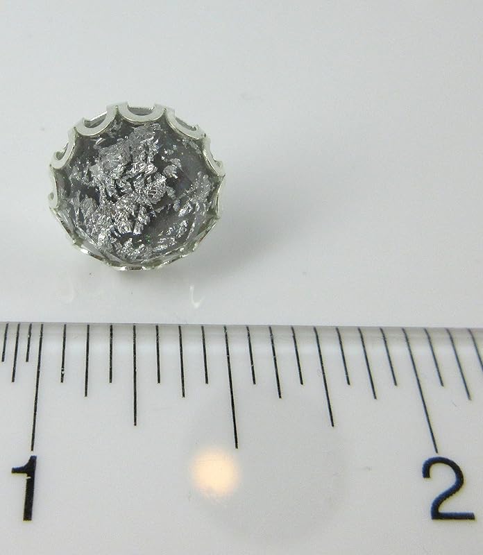 Summerfield Collection Silver Foil Faceted Resin Stud Earrings 12mm (Gray)