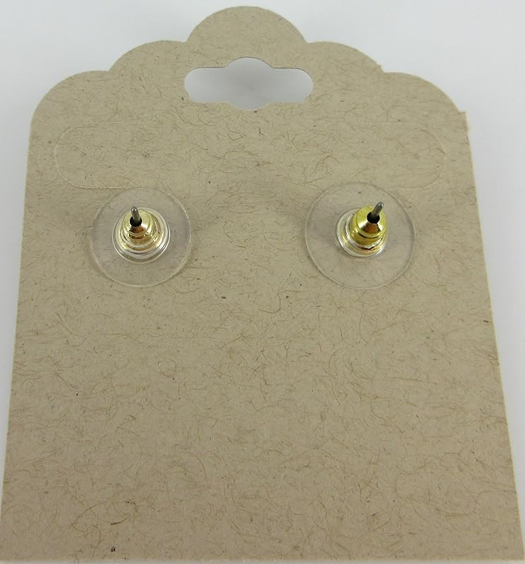 Summerfield Collection Antiqued Gold-tone Faceted Resin Leaf Foil Stud Earrings 12mm (Purple)